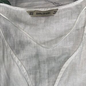 Zara White Sleeveless Wrap Blouse